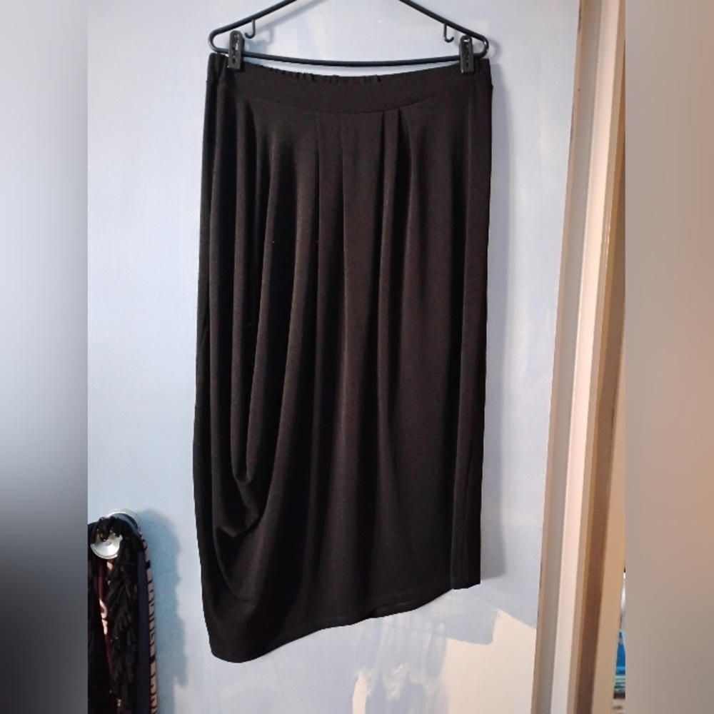 Gershon Bram Lagenlook Draped Asymmetric Hem Balloon Pull On Skirt XXL